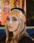 Cintillo Turbante Chic Champaña Glow