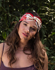 Cintillo Turbante Carmín Tribal