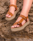 Sandalia Camel ~ Textura escamas grandes