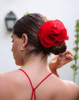 Flor Bamba Carmín Satín